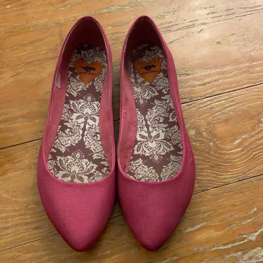 Rocket Dog Chamay Flats Raspberry Watered Silk